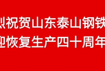 热烈祝贺山(shān)东泰山(shān)钢铁集团喜迎恢复生产四十周年华诞